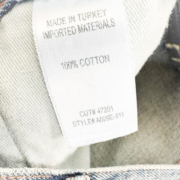 AGOLDE Vintage Denim Button Fly Cutoff Jean Shorts Raw Hem Size 27 - Picture 7 of 8